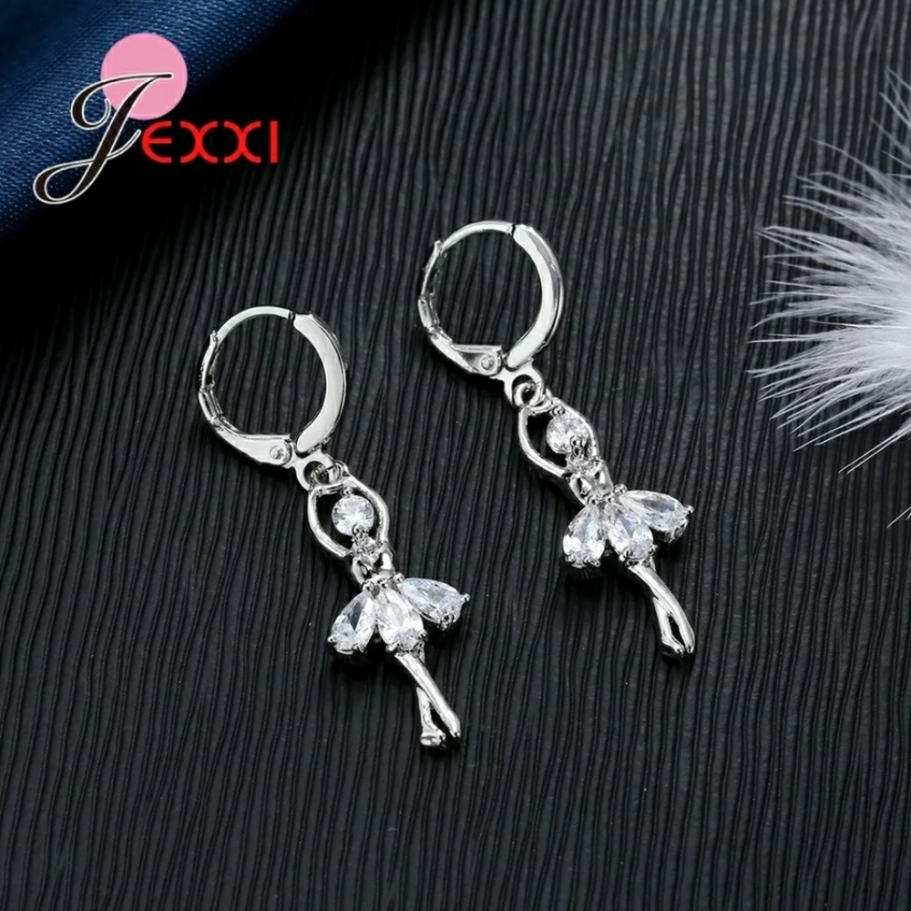 ! Set ballet girl shape earrings necklace pendant - Picture 4 of 5